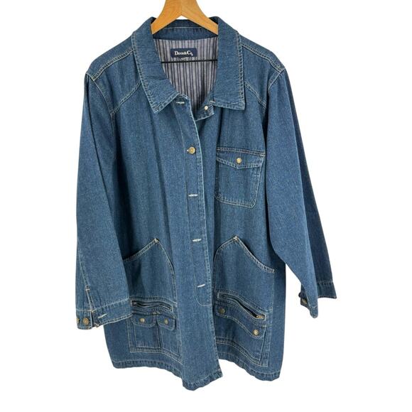 Denim & Co Jackets & Blazers - Vintage Denim & Co. Utility Oversized Denim Chore Barn Jacket Blue Size 2X